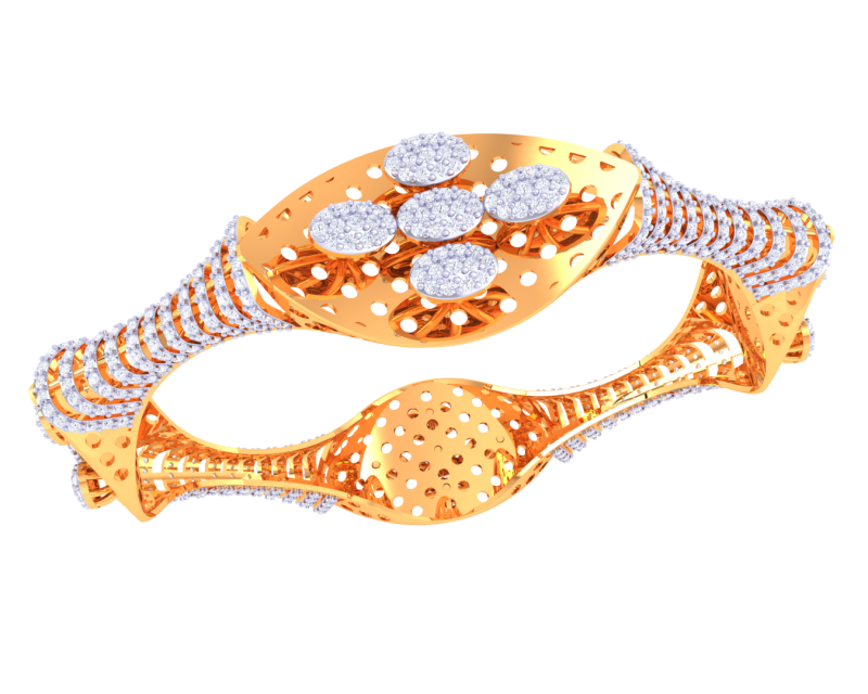 3D Printable Jewelry design of Bangle with diamonds Modelo 3D .c4d .max .obj .3ds .fbx .stl .blend 