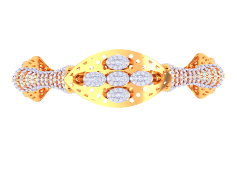 3D Printable Jewelry design of Bangle with diamonds Modelo 3D