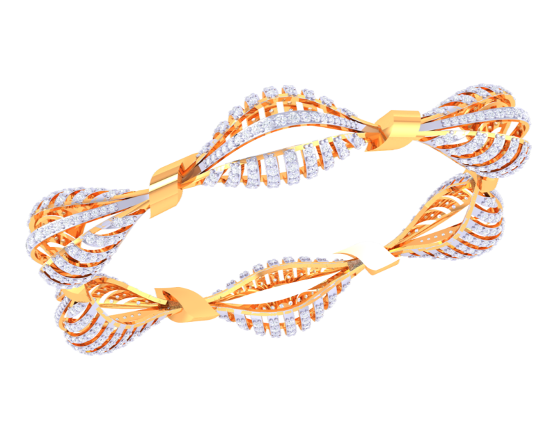 3D Printable Jewelry design of Bangle with diamonds 3D 모델 .c4d .max .obj .3ds .fbx .stl .blend