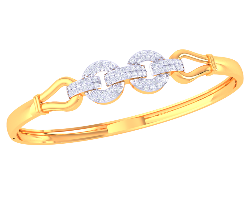 Design di gioielli stampabile in 3D di braccialetto con diamanti Modello 3D .c4d .max .obj .3ds .fbx .stl .blend 