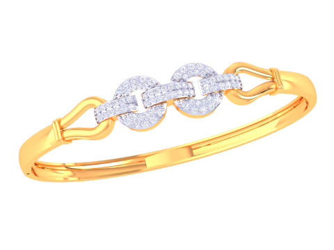 3D Printable Jewelry design of Bangle with diamonds 3D Model