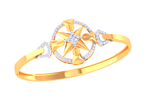 3D Printable Jewelry design of Bangle with diamonds 3D Model