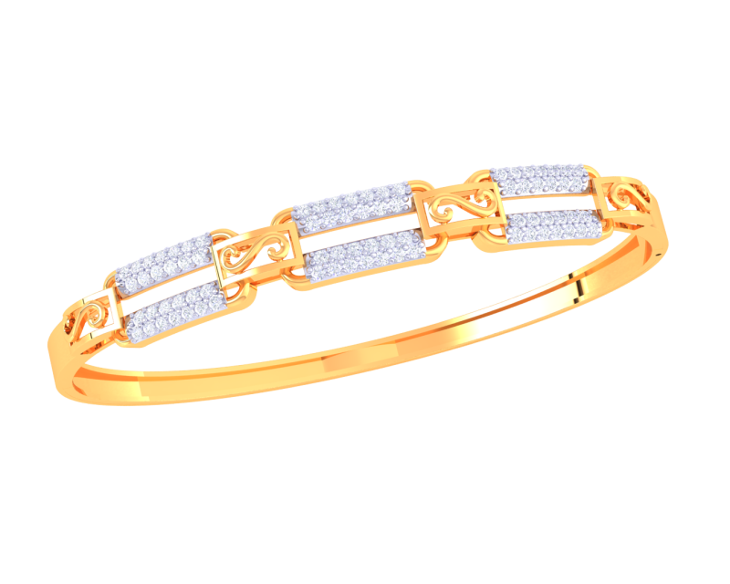 3D Printable Jewelry design of Bangle with diamonds 3D Model .c4d .max .obj .3ds .fbx .stl .blend
