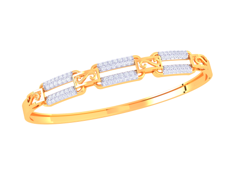 3D Printable Jewelry design of Bangle with diamonds 3D Model