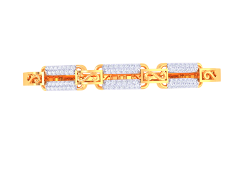 3D Printable Jewelry design of Bangle with diamonds 3D Model