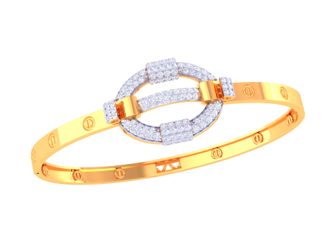 3D Printable Jewelry design of Bangle with diamonds 3D Model