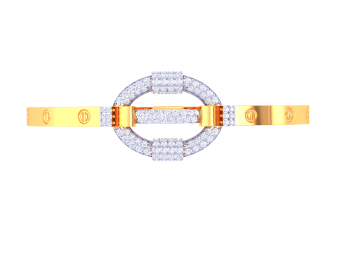 3D Printable Jewelry design of Bangle with diamonds 3Dモデル
