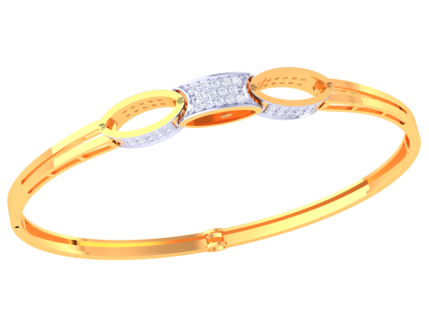 3D Printable Jewelry design of Bangle with diamonds 3D Model