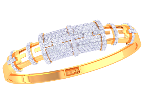 3D Printable Jewelry design of Bangle with diamonds 3D Model