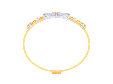 3D Printable Jewelry design of Bangle with diamonds Modello 3D