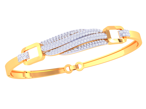 3D Printable Jewelry design of Bangle with diamonds 3D Model