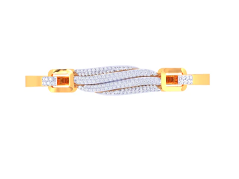 3D Printable Jewelry design of Bangle with diamonds 3D Model