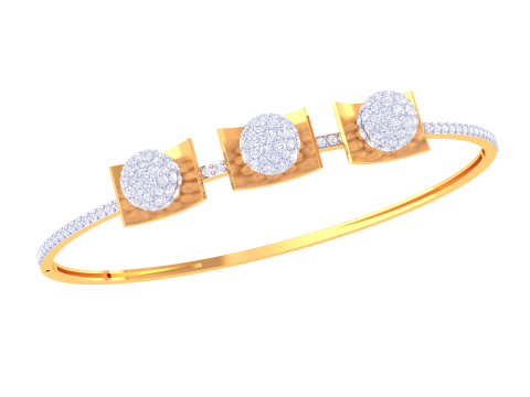 3D Printable Jewelry design of Bangle with diamonds Model 3D