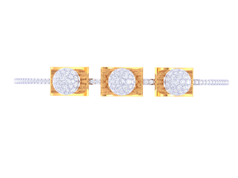 3D Printable Jewelry design of Bangle with diamonds 3D Modell