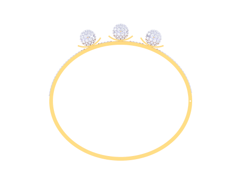 3D Printable Jewelry design of Bangle with diamonds 3D Modell
