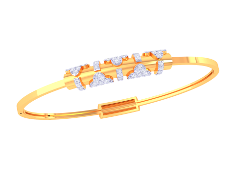 3D Printable Jewelry design of Bangle with diamonds Model 3D