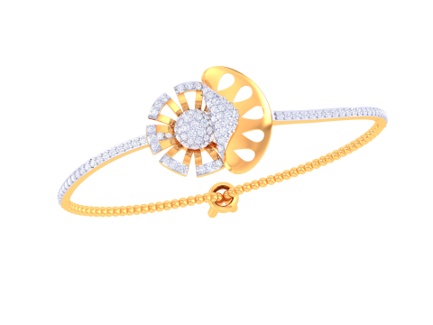 3D Printable Jewelry design of Bangle with diamonds Model 3D