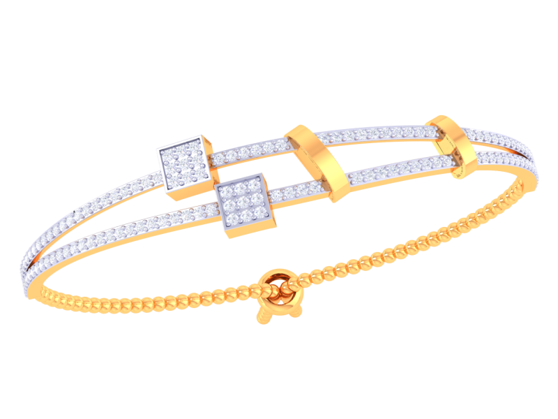 3D Printable Jewelry design of Bangle with diamonds 3D मॉडल .c4d .max .obj .3ds .fbx .stl .blend