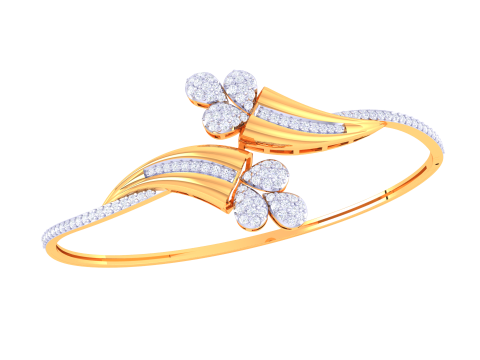 3D Printable Jewelry design of Bangle with diamonds Model 3D