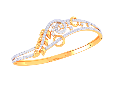 3D Printable Jewelry design of Bangle with diamonds Model 3D