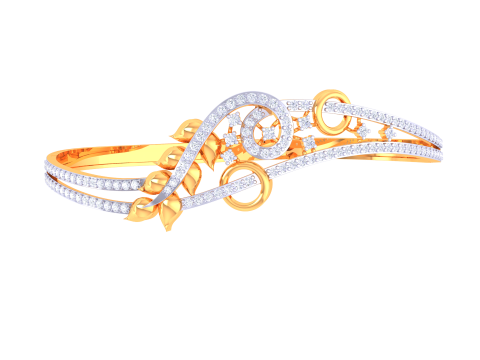 3D Printable Jewelry design of Bangle with diamonds Modèle 3D