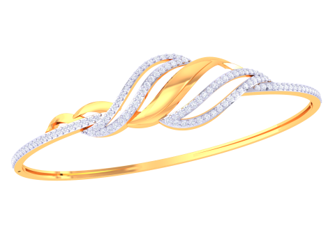 3D Printable Jewelry design of Bangle with diamonds Model 3D