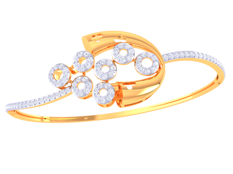 3D Printable Jewelry design of Bangle with diamonds Model 3D
