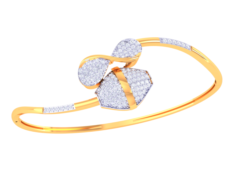 3D Printable Jewelry design of Bangle with diamonds Model 3D .c4d .max .obj .3ds .fbx .stl .blend 