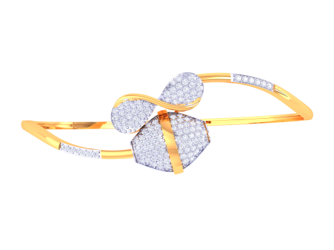 3D Printable Jewelry design of Bangle with diamonds Model 3D