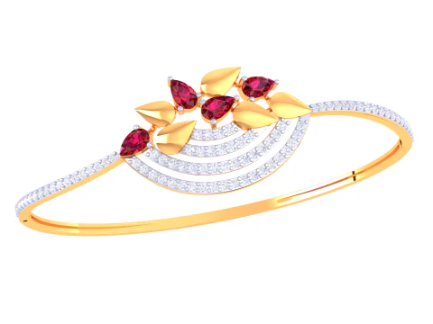 Design di gioielli stampabile in 3D di braccialetto con diamanti Modello 3D