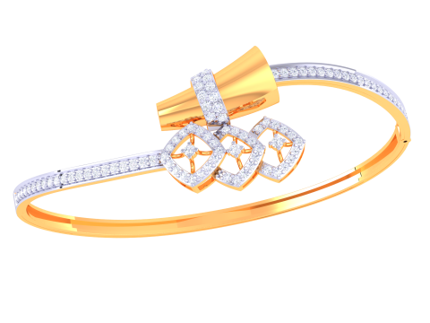 3D Printable Jewelry design of Bangle with diamonds Model 3D
