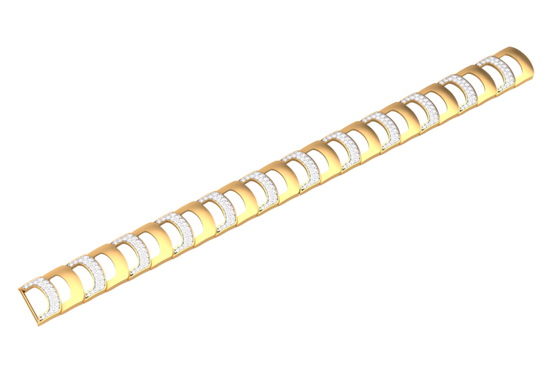 3D Printable Jewelry design of Bracelet with diamonds 3D Model .c4d .max .obj .3ds .fbx .stl .blend 