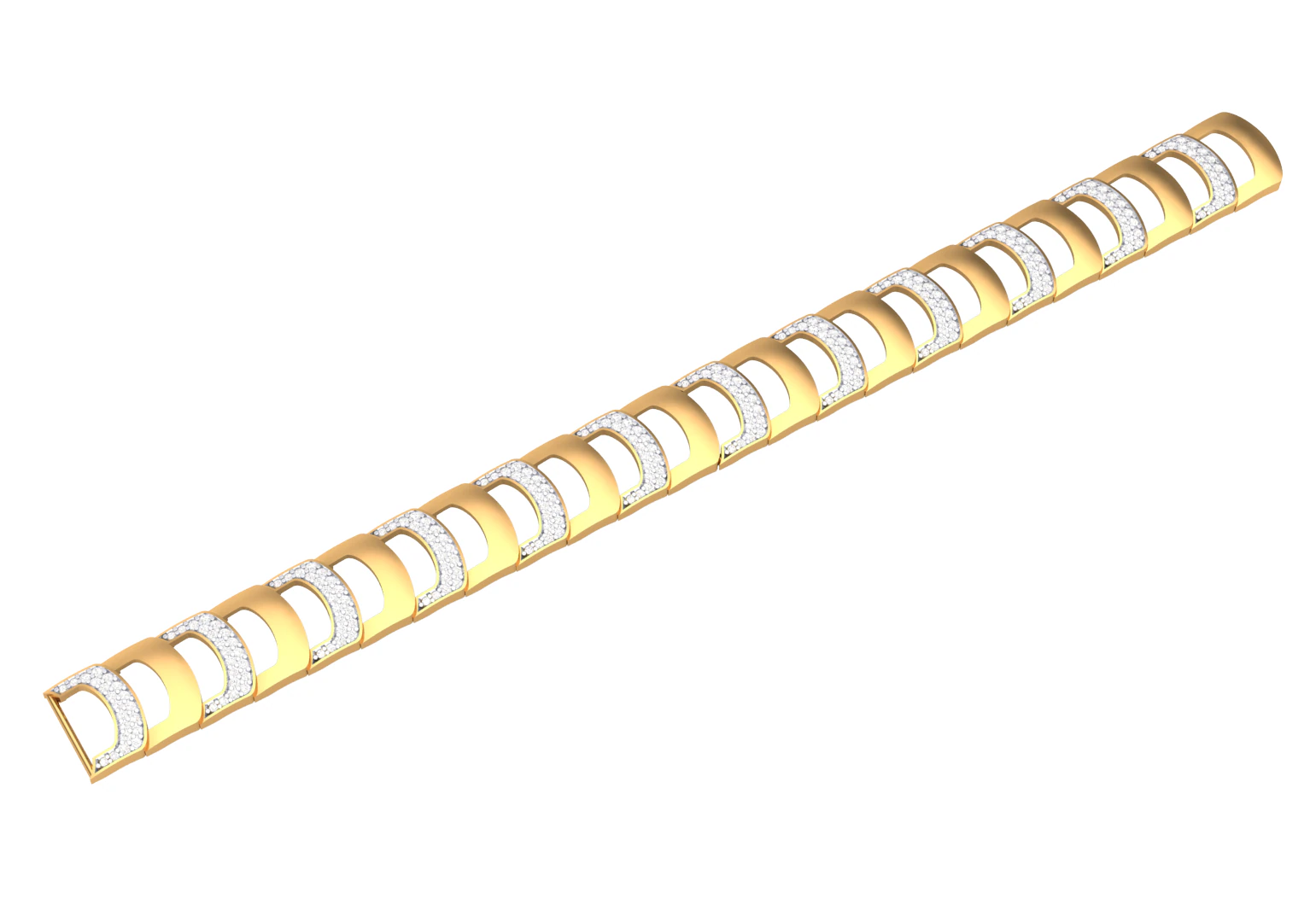 3D Printable Jewelry design of Bracelet with diamonds 3D Model .c4d .max .obj .3ds .fbx .stl .blend 