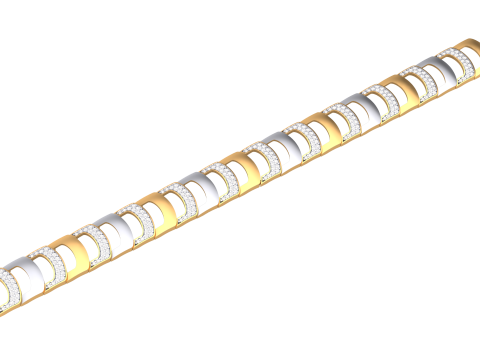 3D Printable Jewelry design of Bracelet with diamonds 3D Model