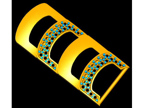 3D Printable Jewelry design of Bracelet with diamonds 3D Model