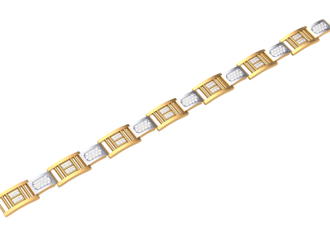 3D Printable Jewelry design of Bracelet with diamonds 3D Model