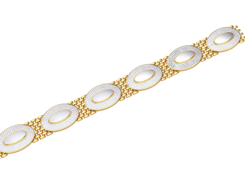 3D Printable Jewelry design of Bracelet with diamonds 3D Model