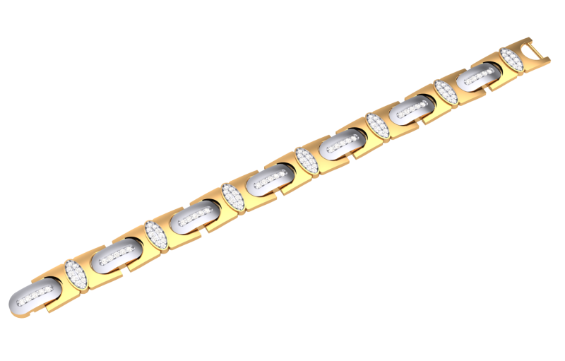 3D Printable Jewelry design of Bracelet with diamonds 3D Modell .c4d .max .obj .3ds .fbx .stl .blend 