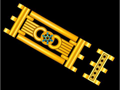 3D Printable Jewelry design of Bracelet with diamonds 3D Modell