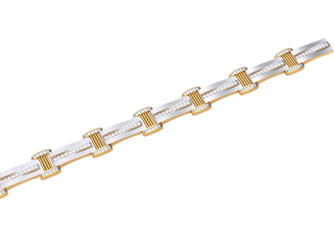 3D Printable Jewelry design of Bracelet with diamonds Model 3D