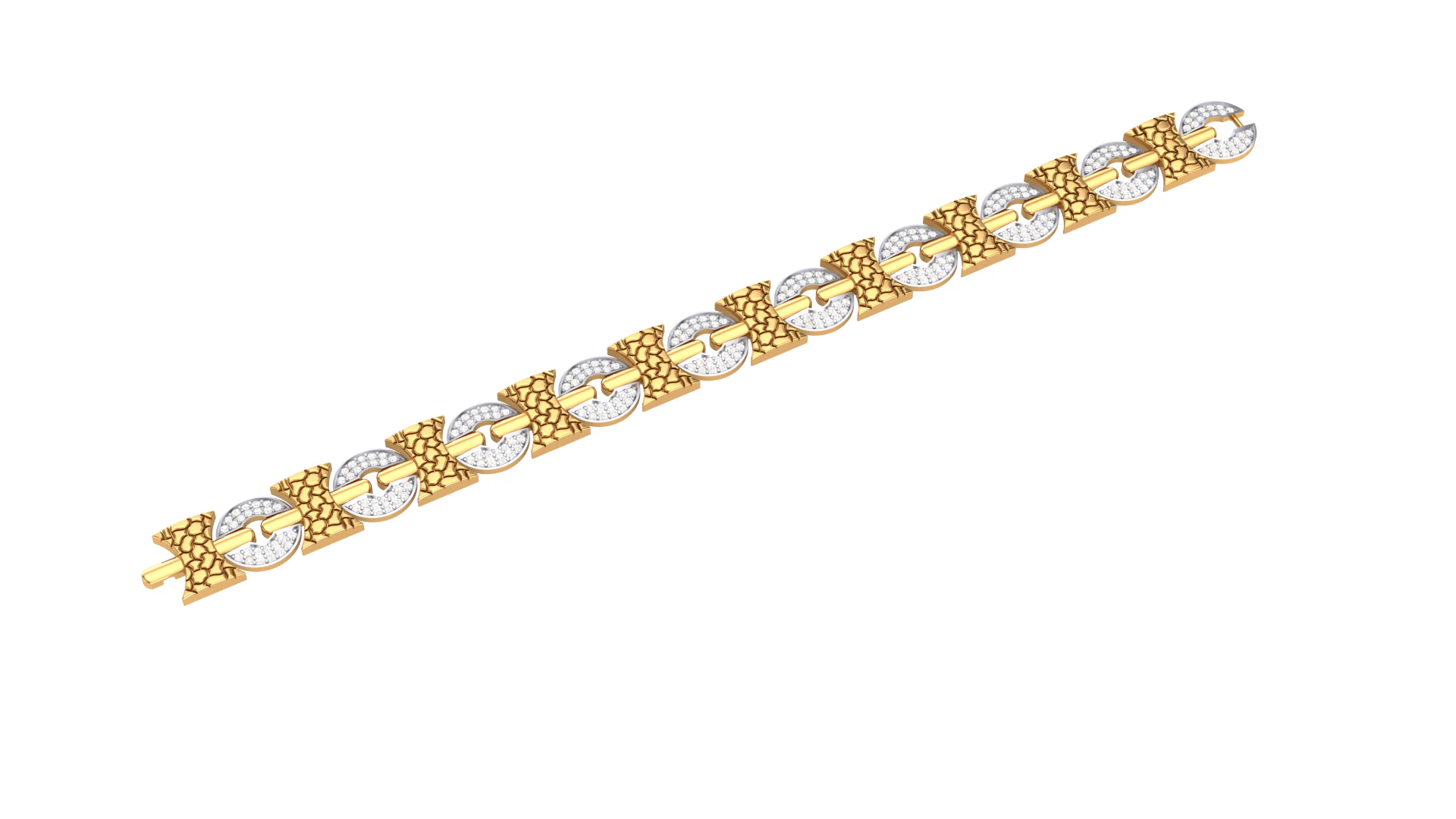3D Printable Jewelry design of Bracelet with diamonds 3D Model .c4d .max .obj .3ds .fbx .stl .blend 