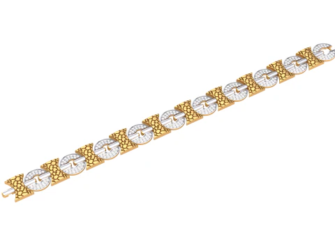 3D Printable Jewelry design of Bracelet with diamonds 3D Model