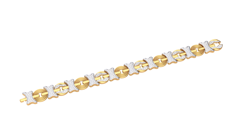 3D Printable Jewelry design of Bracelet with diamonds 3D Model .c4d .max .obj .3ds .fbx .stl .blend 