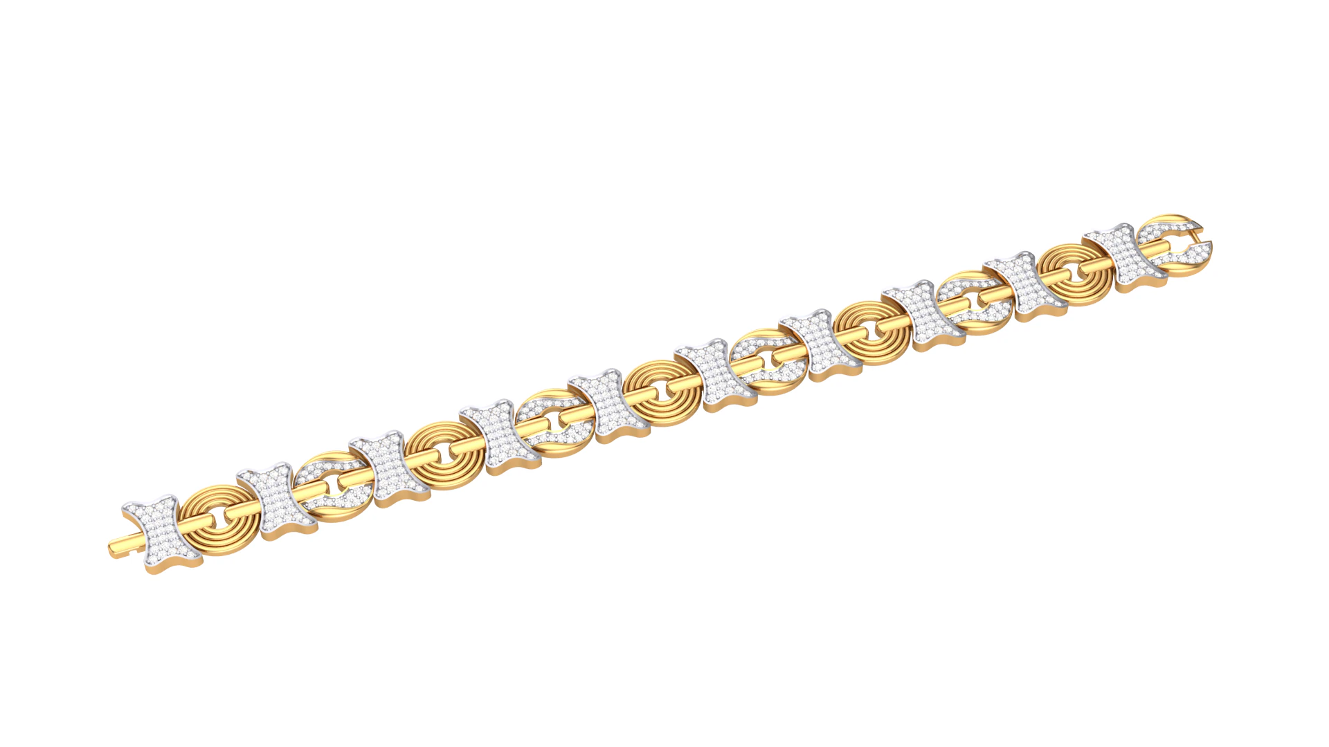3D Printable Jewelry design of Bracelet with diamonds 3D Model .c4d .max .obj .3ds .fbx .stl .blend 
