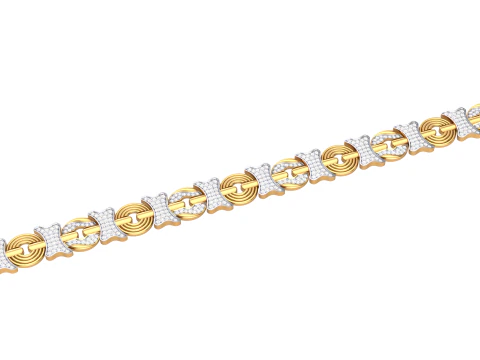 3D-druckbares Schmuckdesign eines Armbands mit Diamanten 3D Modell