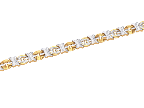3D Printable Jewelry design of Bracelet with diamonds 3D Model
