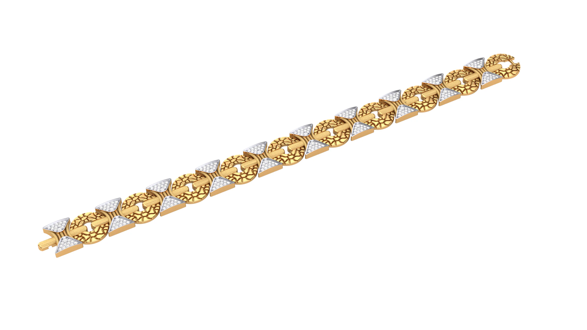 3D Printable Jewelry design of Bracelet with diamonds 3D Model .c4d .max .obj .3ds .fbx .stl .blend