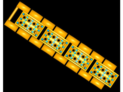 3D Printable Jewelry design of Bracelet with diamonds 3D Modell