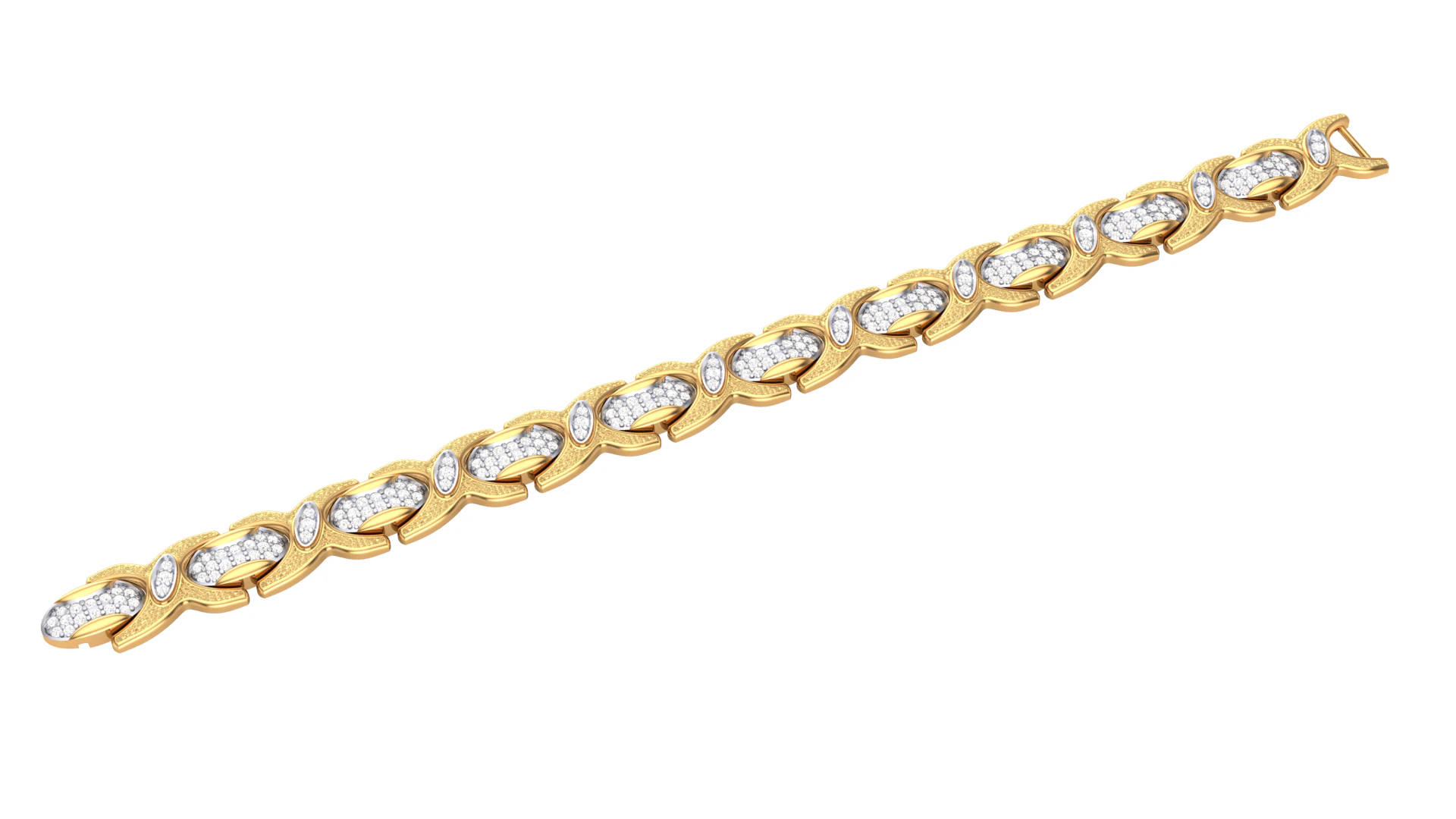 3D Printable Jewelry design of Bracelet with diamonds 3D Model .c4d .max .obj .3ds .fbx .stl .blend 