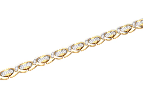 3D Printable Jewelry design of Bracelet with diamonds 3D Model